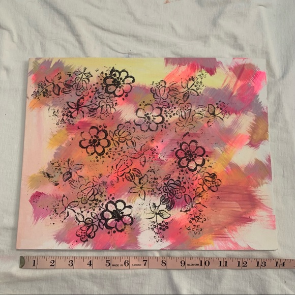 Abstract Floral Canvas Painting Original Acrylic - Picture 7 of 10